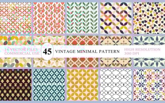 Mid-Century Seamless Pattern Collection | Colorful Retro-Inspired Background | Botanical Vector