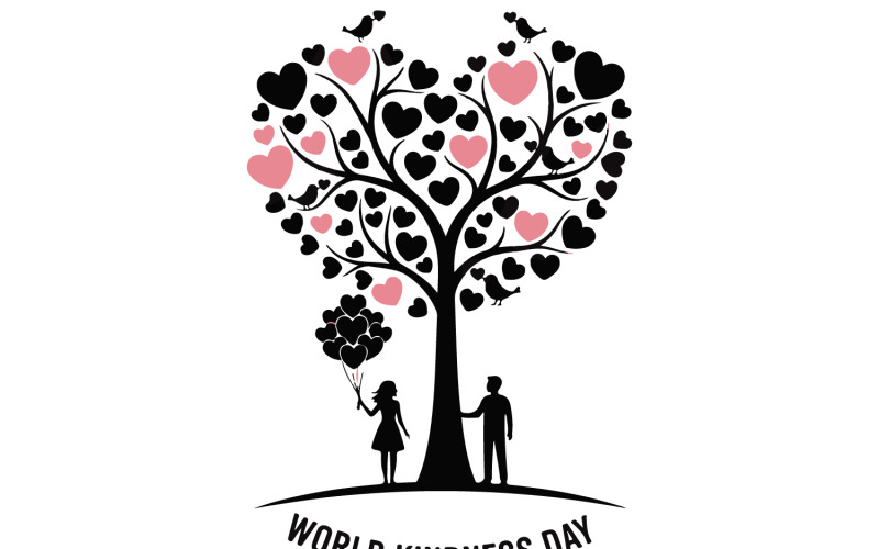 silhouette art illustration for World Kindness Day Illustration