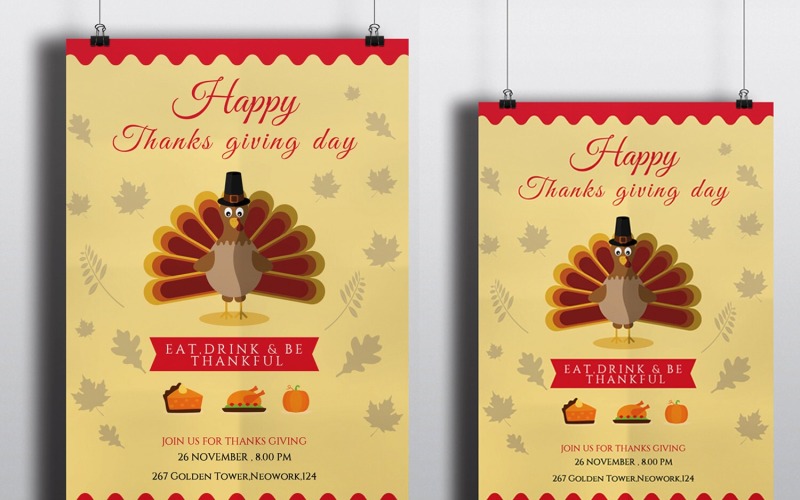 Thanksgiving Invitation flyer template Corporate Identity