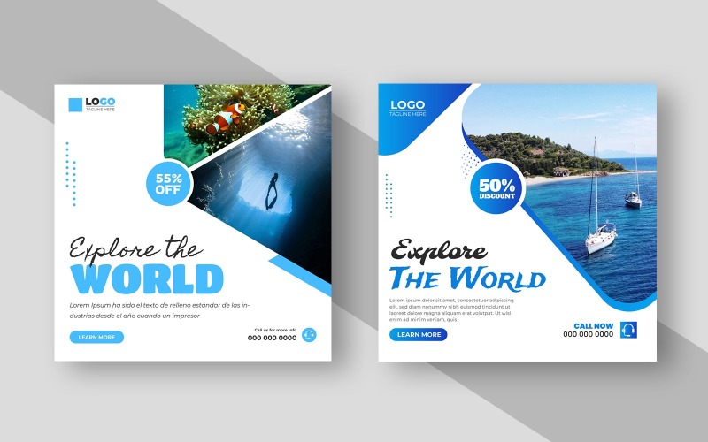 Travel Agency Social Media Post Template Ver-4
