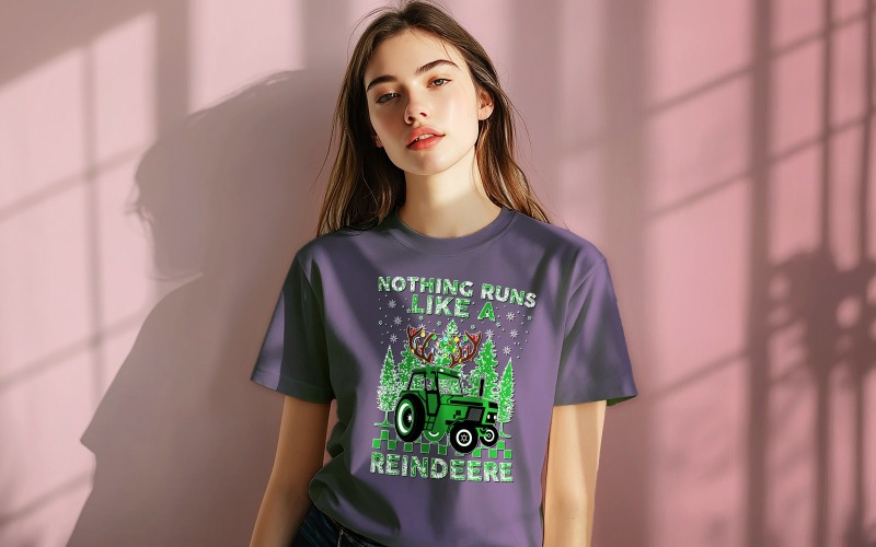 Nothing Runs Like a Reindeer T-Shirt Design | Funny Christmas PNG | Holiday Reindeer T-shirt