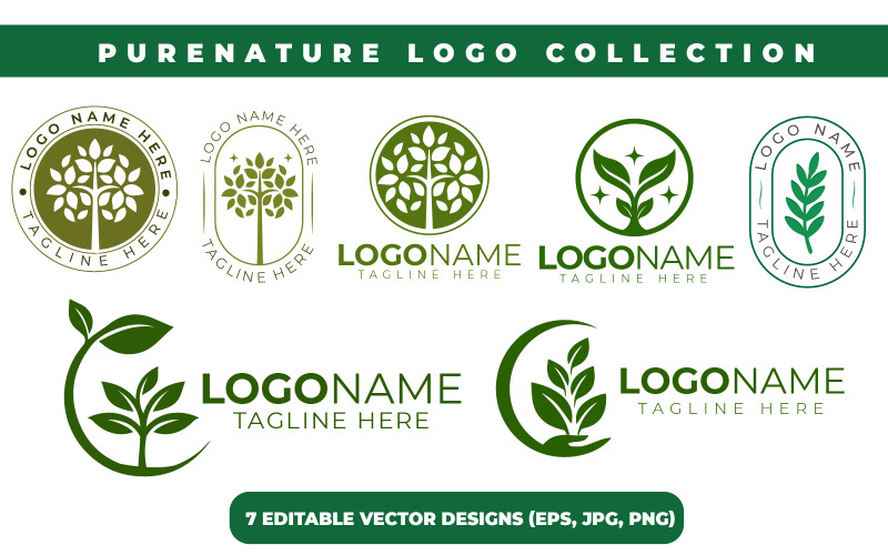 PureNature Logo Collection Logo Template
