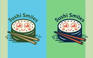 Sushi Mood Modern Minimal Sushi Roll Logo