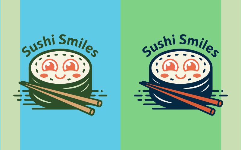 Sushi Mood Modern Minimal Sushi Roll Logo Logo Template