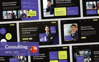Blue Green Business Consulting PowerPoint Template