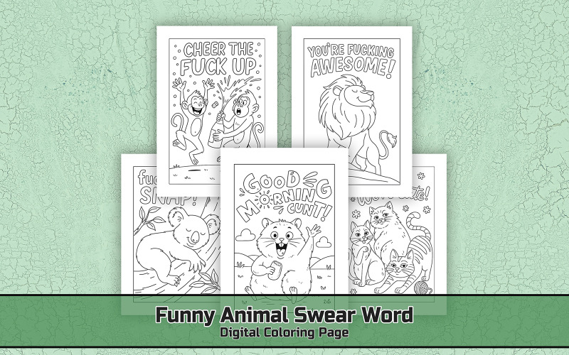 Funny Swear Word Coloring Pages for Adults Illustration