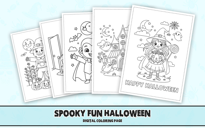 Halloween Coloring Pages for Kids Illustration