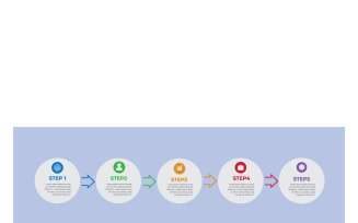 Modern Infographic Template with 5 Step Process and Thin Line Arrows
