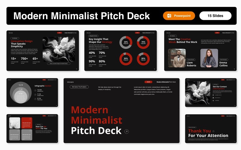 Modern Minimalist Pitch Deck Powerpoint Template PowerPoint Template