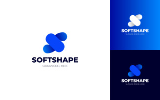 Softshape - Letter S with flat peace icon logo design