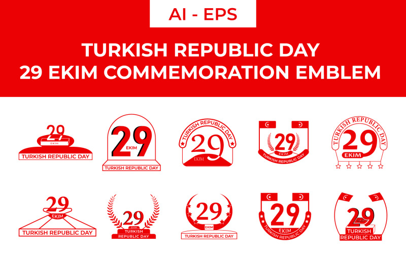 Turkish Republic Day 29 Ekim Celebration Graphic Illustration