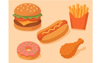 Various Fast Foods (flat design)