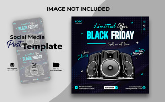 Black Friday Sale Social Media Banner - Speaker Promotion Template