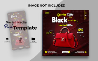 Black Friday Sale Social Media Banner Template - Special Offer Promotion Design
