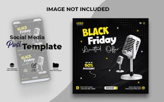 Black Friday Sale Social Media Post Template | Limited Offer Promotion Design