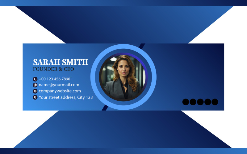 Blue Gradient Email Signature Design Template Corporate Identity