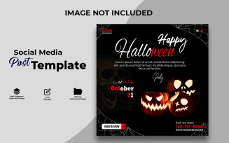 Elegant Halloween Party poster design Template