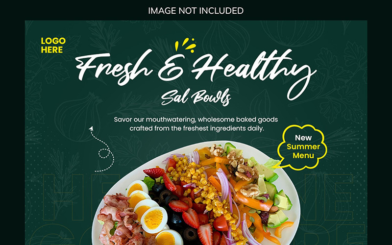 Fast food social media promotion and Instagram banner post design template Social Media