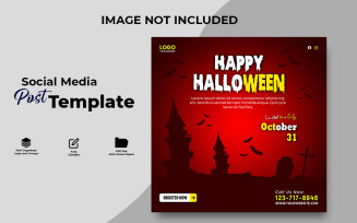 Happy Halloween Party Social Media Post PSD Template