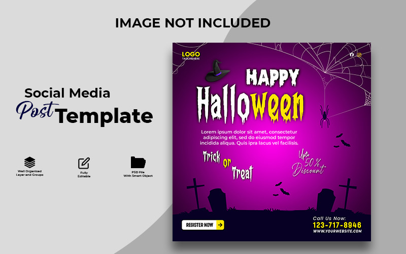 Happy Halloween Trick or Treat Social Media Post