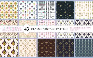 Ornamental Botanical Pattern Vector Bundle Luxury Floral & Damask Pattern Collection