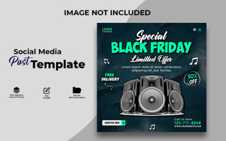Special Black Friday Speaker Sale Social Media Banner