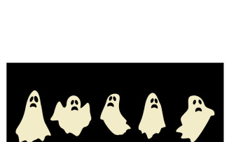 Spooky Cute Halloween Ghosts Illustration Set Vector