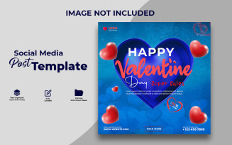 Valentine’s Day Super Sale Social Media Post Template