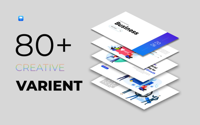 Business growth flat Keynote presentation template Keynote Template