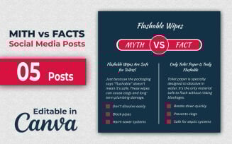 Canva Myth Fact Pack - Myth vs Fact Social Media Post - Instagram Posts - Editable in Canva