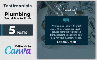 Client Review Canva Templates - 5 Testimonial Feedbak and Review Canva Posts