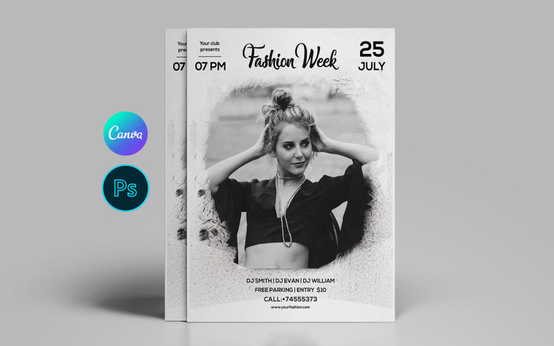 Fashion Week Flyer Template | Elegant Runway Event Design Corporate Identity