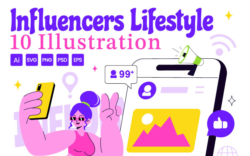 10 Influencers Lifestyle Illustration