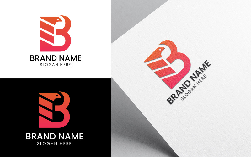 Letter B bird company logo-984 Logo Template