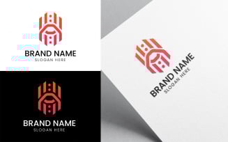 Letter H geometric business logo-983