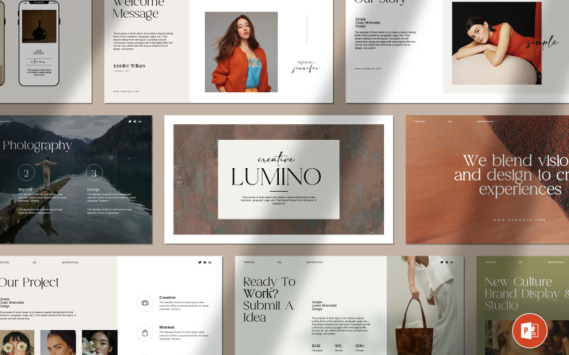 Lumino Minimal Presentation Template PowerPoint Template