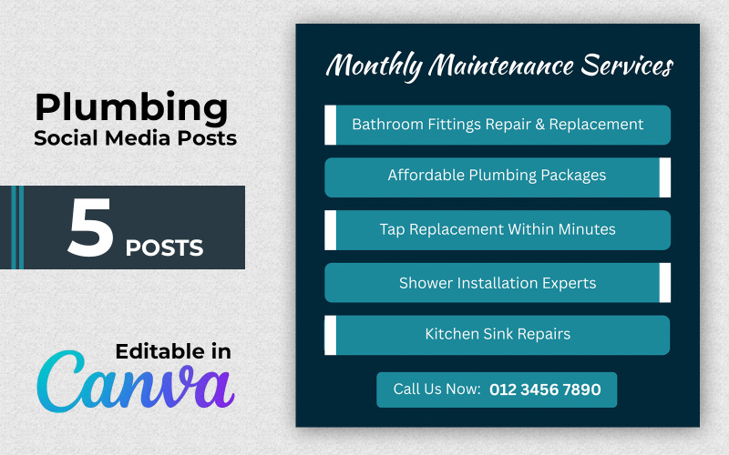Plumbing Tips Post Bundle - Tips and Tricks Instagram Posts Social Media