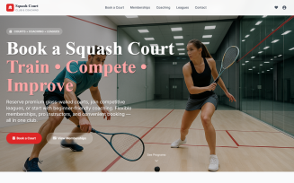 SlaPio Squash Court – One-Page Responsive HTML Template