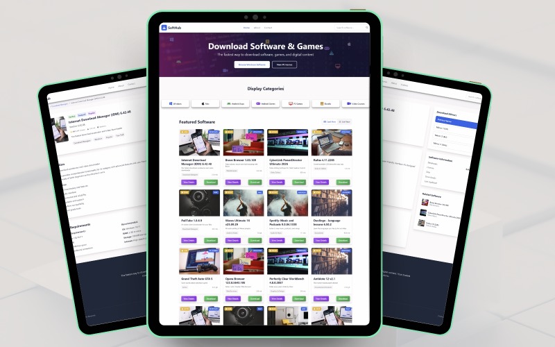 Softhub – Digital Software Portal & Utility Listing Template Website Template