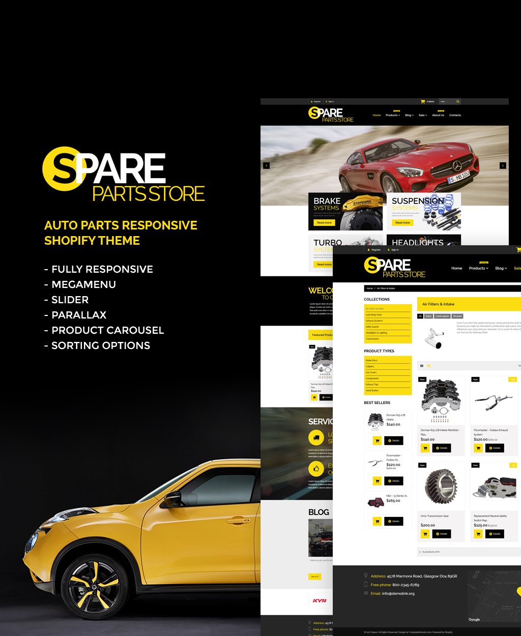 Auto Parts Responsive Shopify Theme New Screenshots BIG