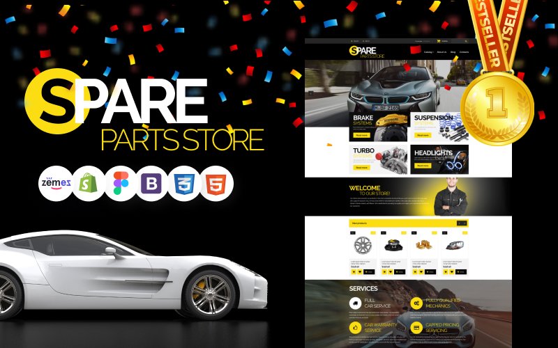 Bootstrap Shopify motiv "Auto Parts" #54971