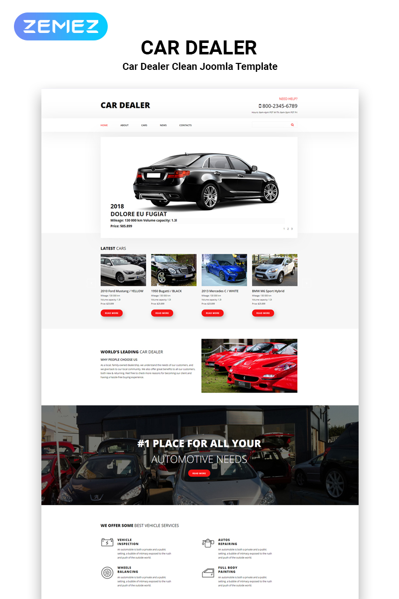 "CarsNews - Cars Modern" - адаптивний Joomla шаблон №54947