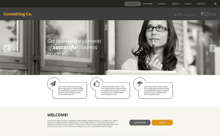 Consulting Co. Responsive Website Theme Big Screenshot Consulting Co. Website Template New Screenshots BIG