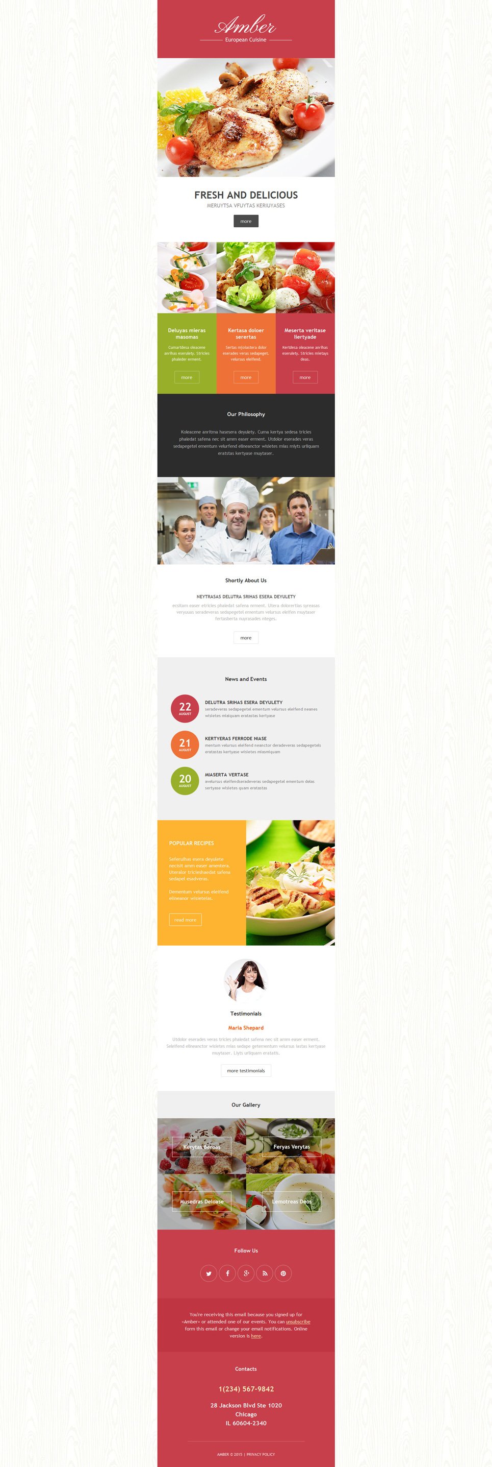 European Restaurant Responsive Newsletter Template New Screenshots BIG
