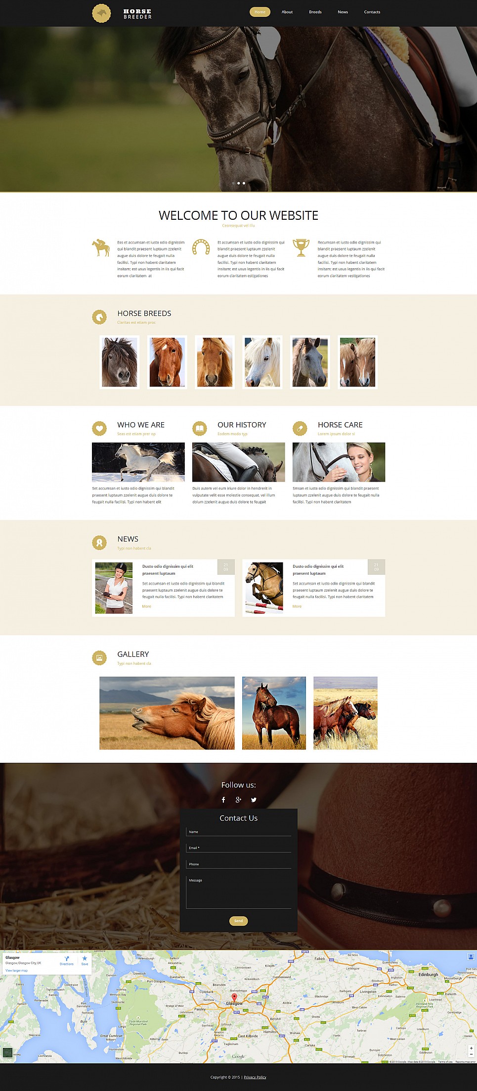 Horse Responsive Moto CMS 3 Template New Screenshots BIG