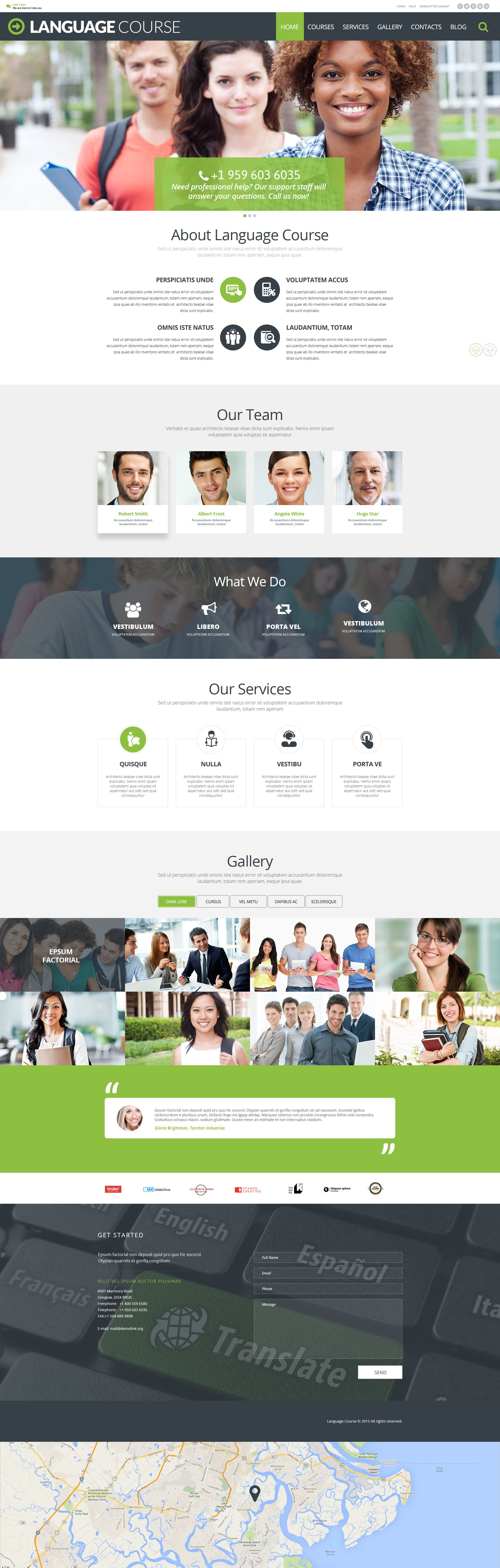 Language Course WordPress Theme - screenshot