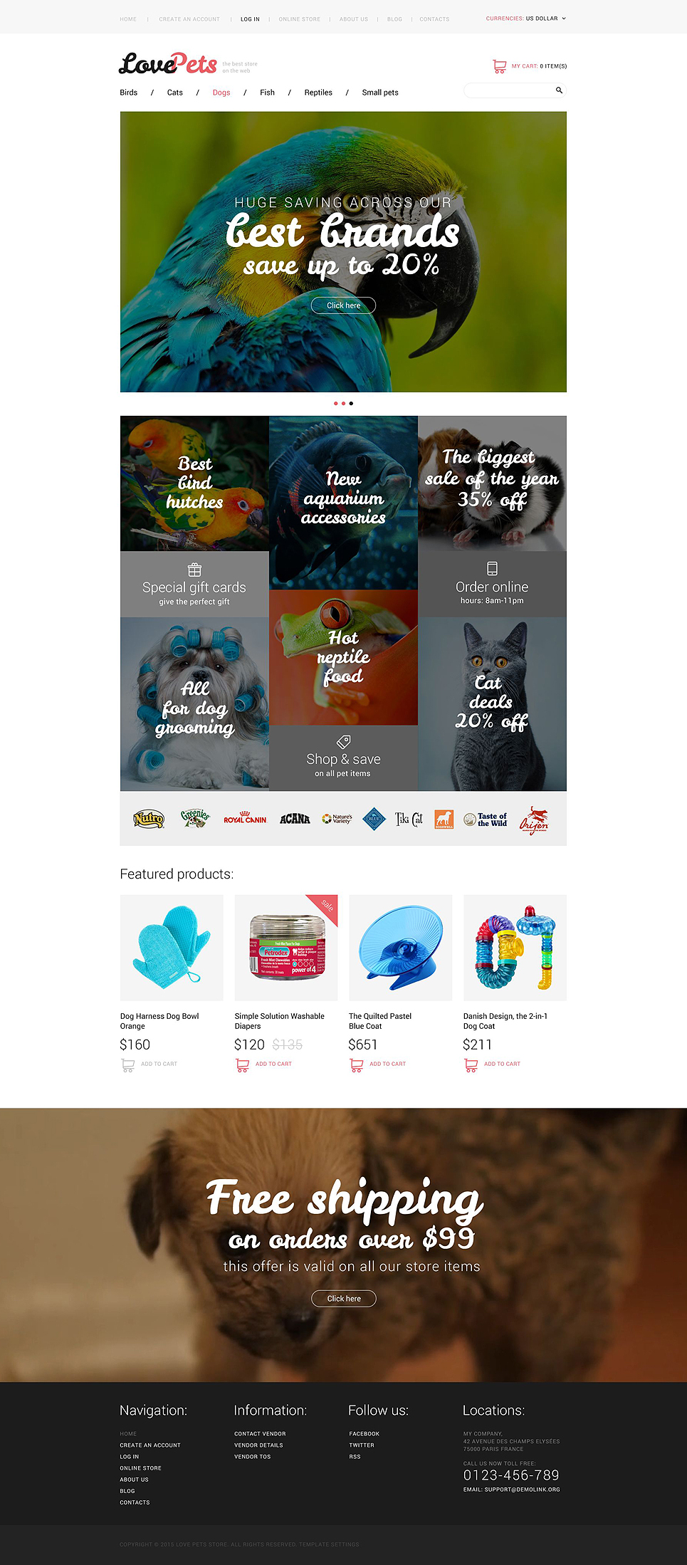 Love Pets VirtueMart Template New Screenshots BIG