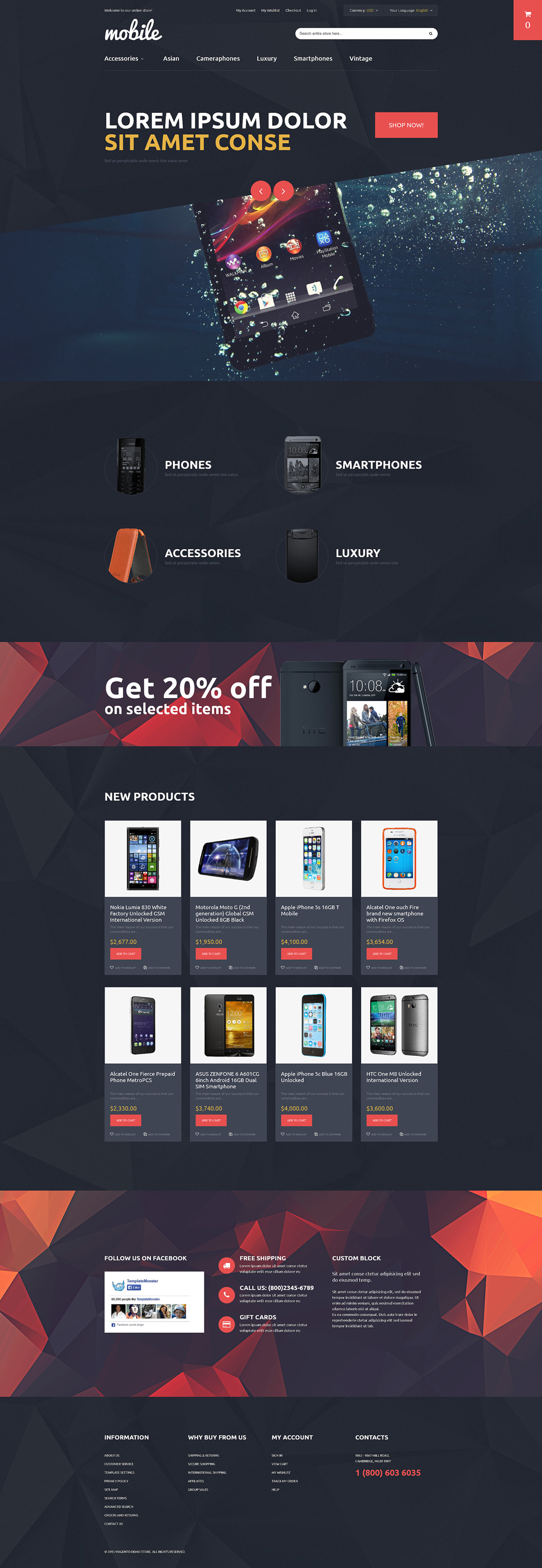 Mobile Phones and Accessories Magento Theme New Screenshots BIG