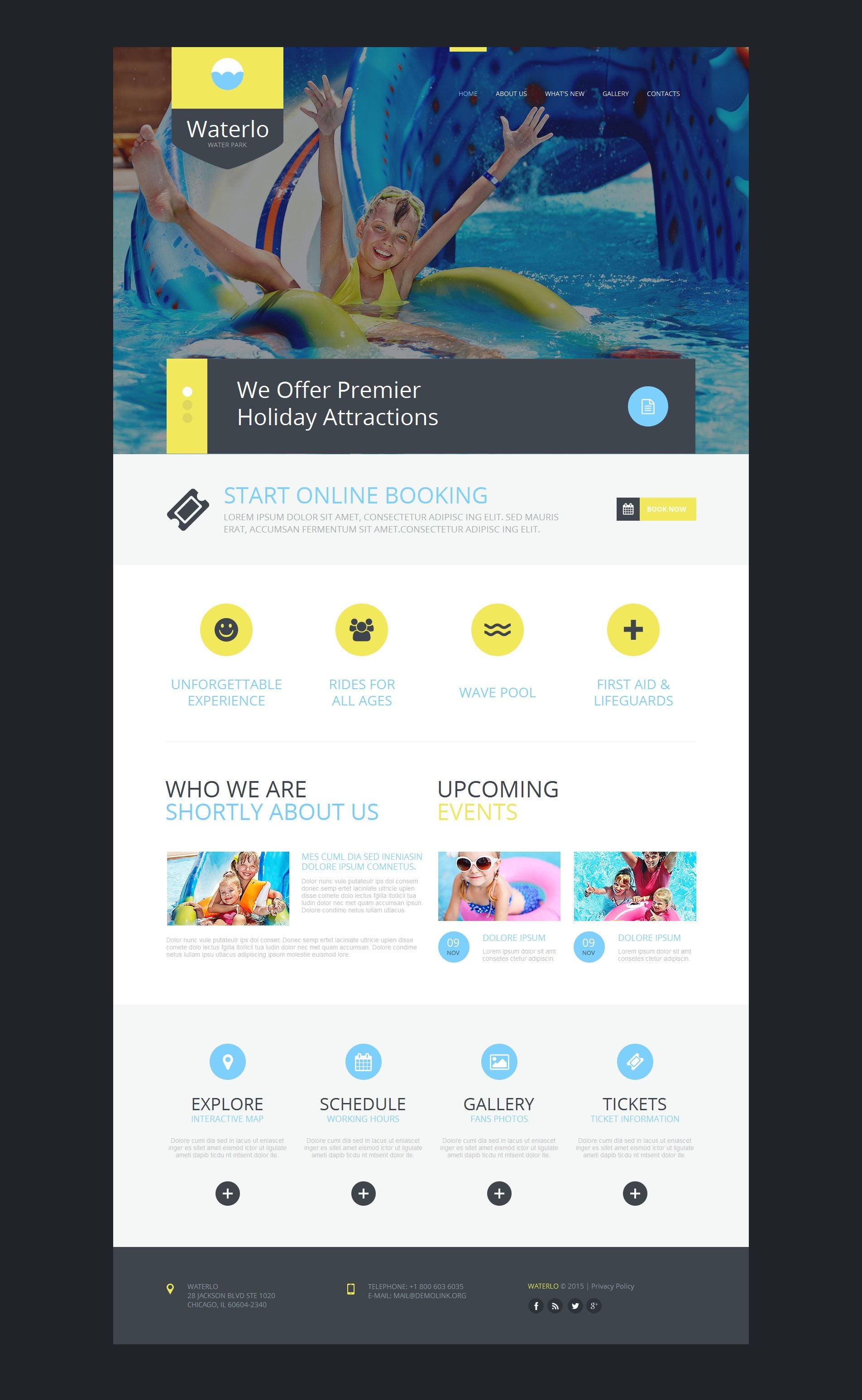 Modèle Moto CMS HTML Premium pour site de parc d'attractions #54915