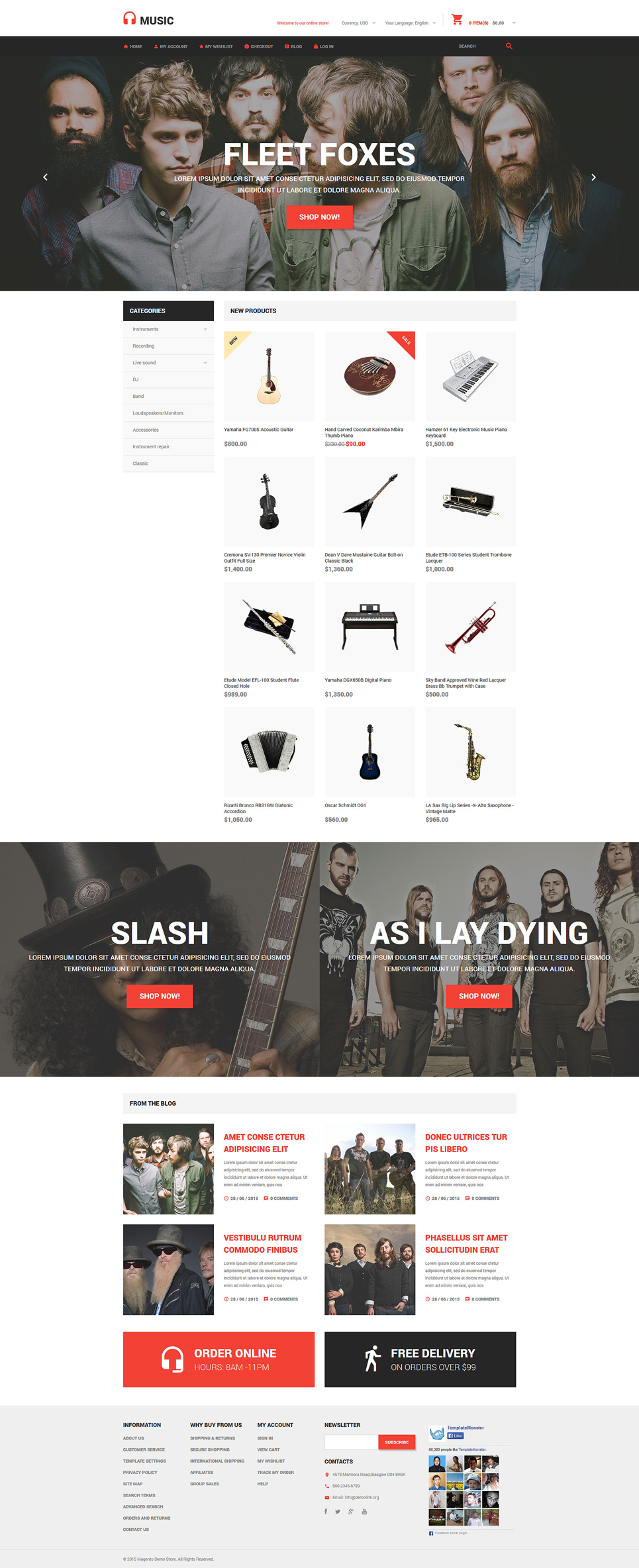 Music Store Magento Theme New Screenshots BIG